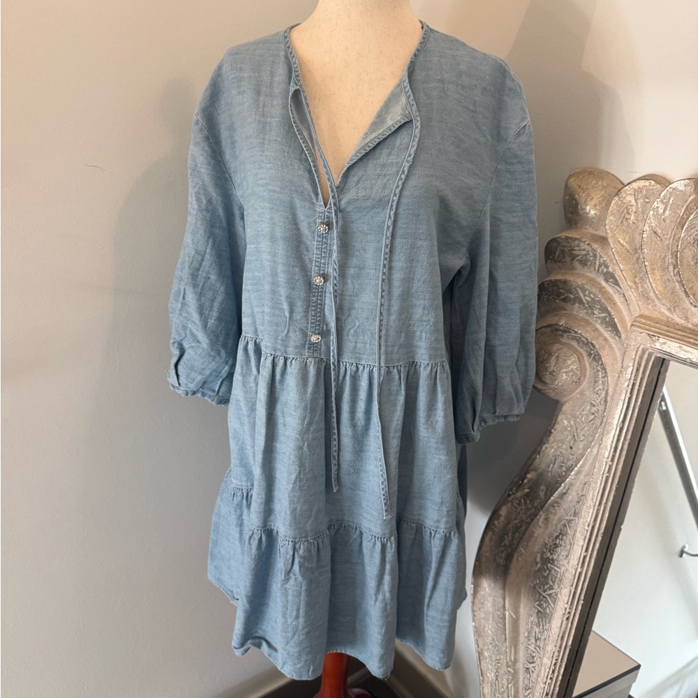 Zara Light Blue Tunic Dress
